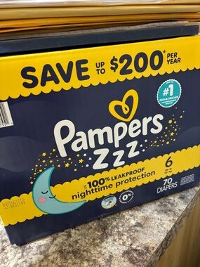 Pampers Zzz Nighttime Protection Size 6 Diapers 40 diapers